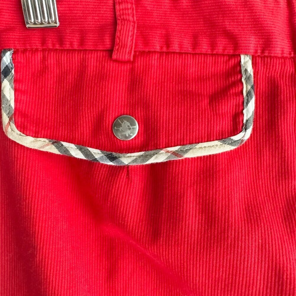 Burberry Golf Red Corduroy Bootcut High waist Pants 0/2 - Picture 9 of 15